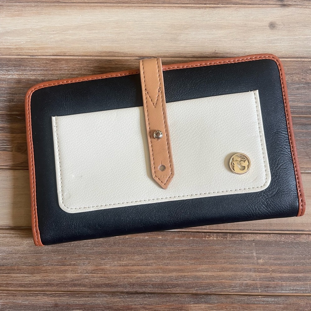 Spartina 449 Black and White Wallet with Tan Accents